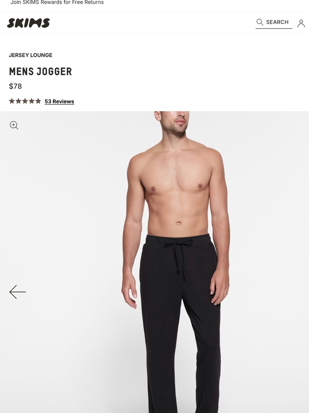 Skims Jersey Lounge Jogger in Obsidian size medium NWT
